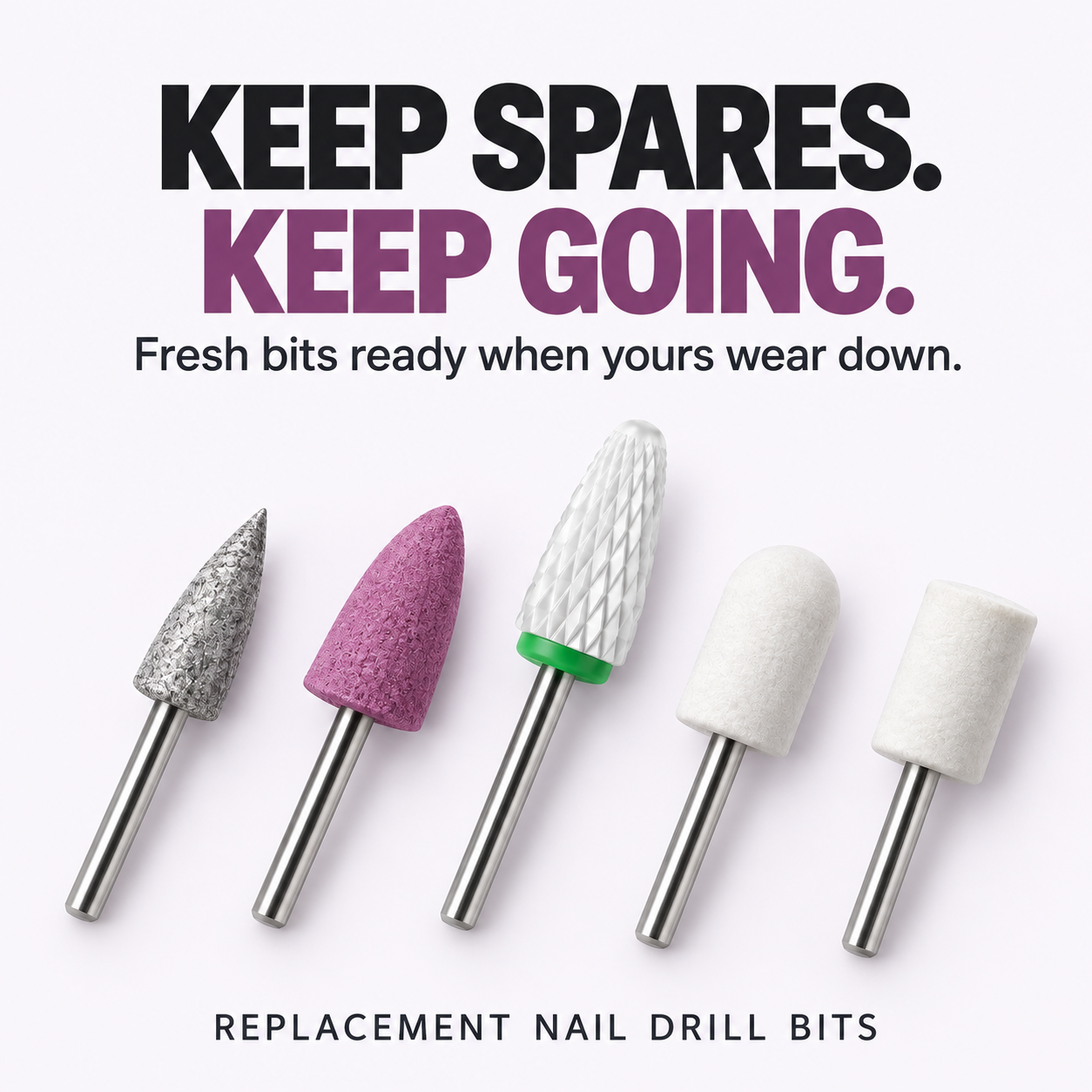 5-Piece Nail Drill Bit Set