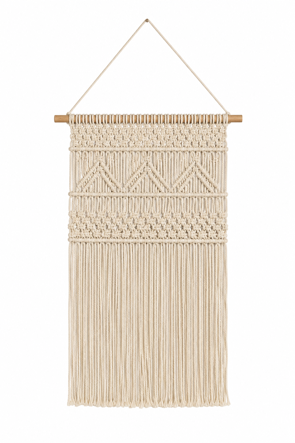 Handwoven Macramé Wall Hanging – Boho Woven Tapestry with Tassels