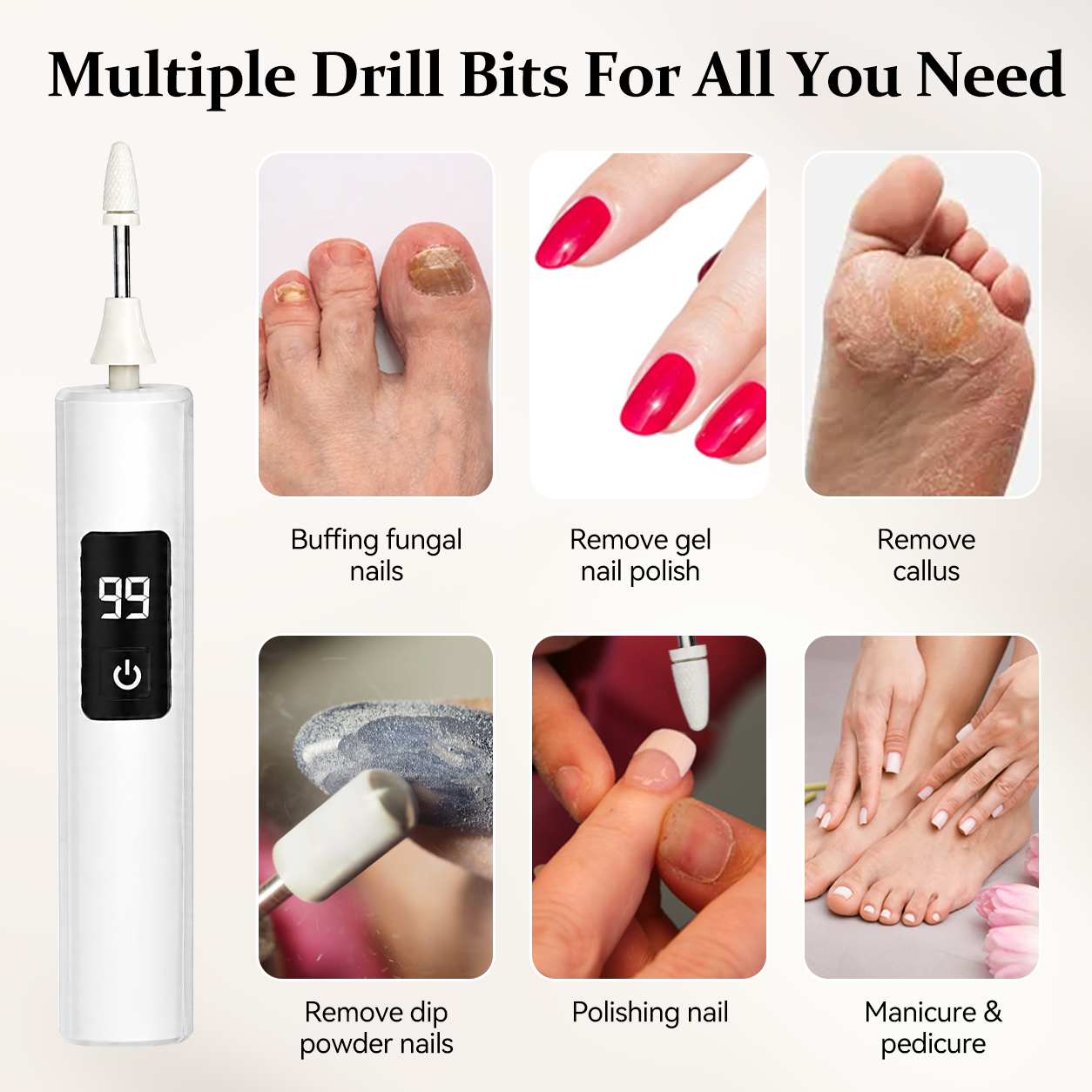 Pralune® Professional Electric Nail Drill Kit – Digital Speed Control for Manicures & Pedicures