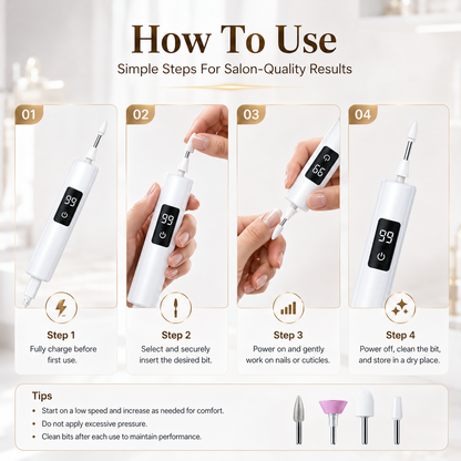 Pralune® Professional Electric Nail Drill Kit – Digital Speed Control for Manicures & Pedicures