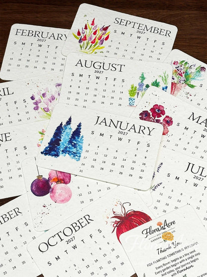 🌱Pralune® Seed Paper Calendar – 12 Months of Botanical Beauty