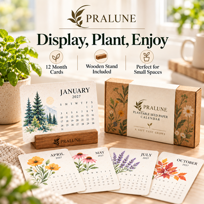 🌱Pralune® Seed Paper Calendar – 12 Months of Botanical Beauty