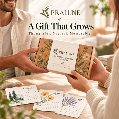 🌱Pralune® Seed Paper Calendar – 12 Months of Botanical Beauty