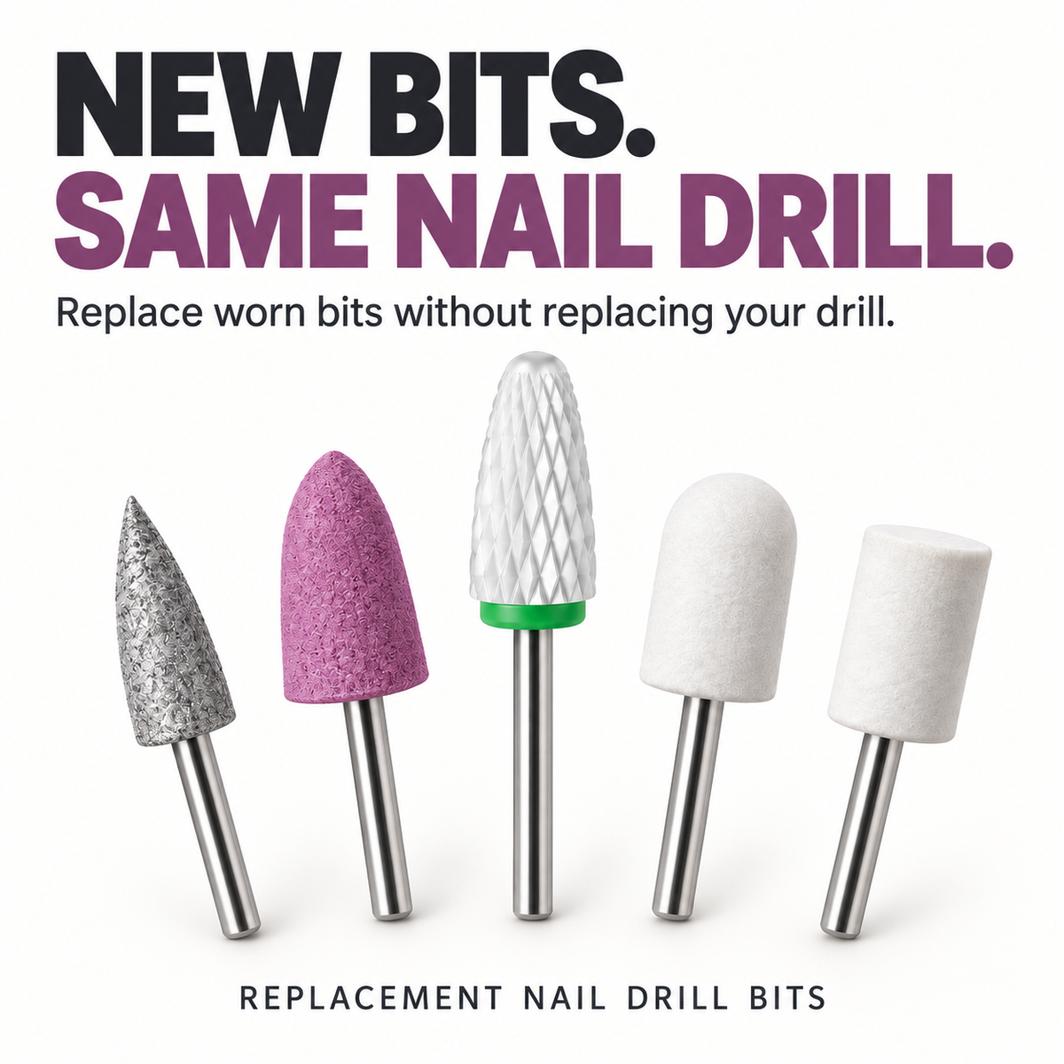 5-Piece Nail Drill Bit Set