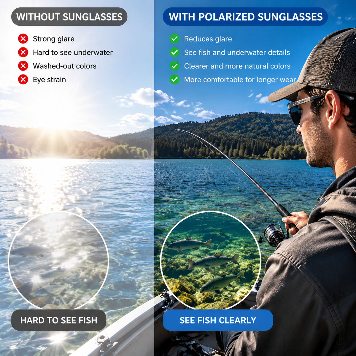 Pralune®Rimless Polarized Sunglasses for Men & Women – Lightweight Modern Style for Driving, Fishing & Outdoor Wear