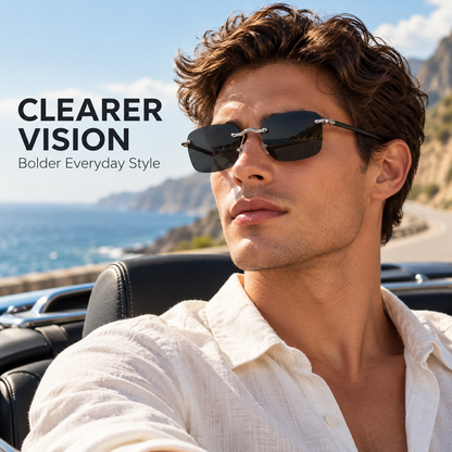 Pralune®Rimless Polarized Sunglasses for Men & Women – Lightweight Modern Style for Driving, Fishing & Outdoor Wear