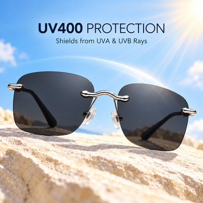 Pralune®Rimless Polarized Sunglasses for Men & Women – Lightweight Modern Style for Driving, Fishing & Outdoor Wear