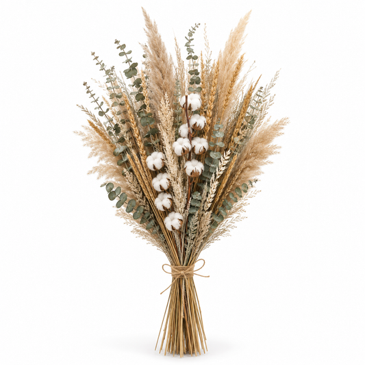 Neutral Boho Botanical Bouquet – Pampas-Inspired Home Decor